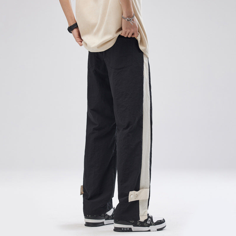 American High Street Striped Breasted Casual Pants Men