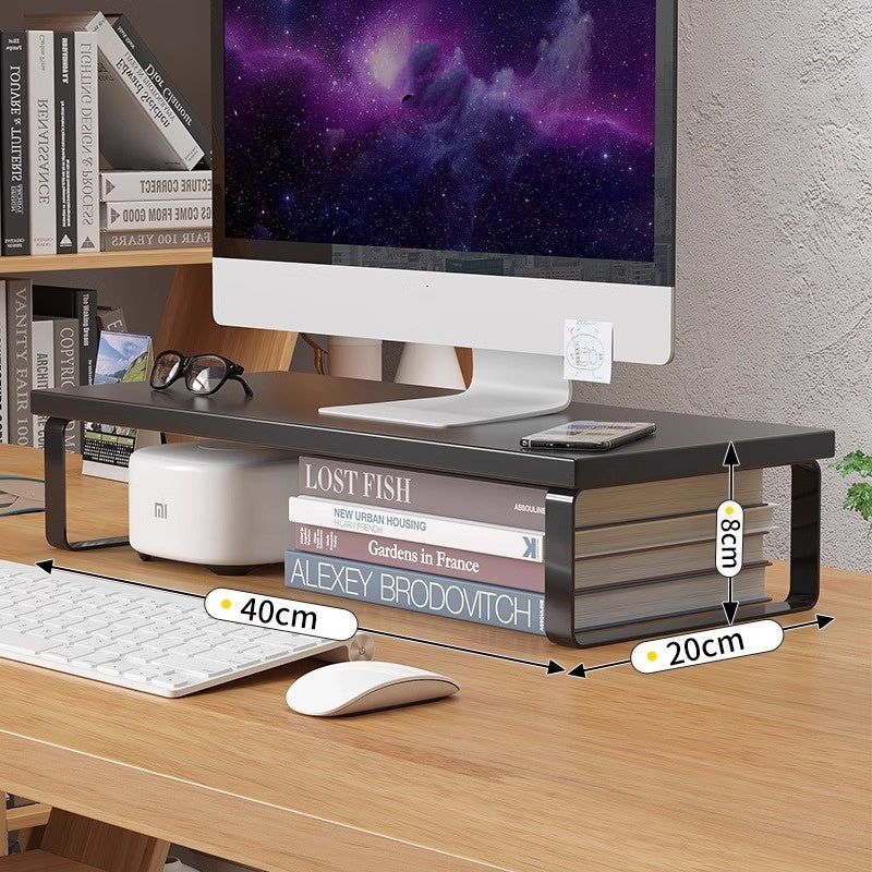Desktop Computer Riser with Office Desktop Storage