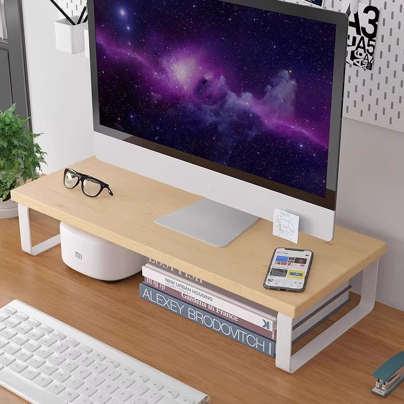 Desktop Computer Riser with Office Desktop Storage