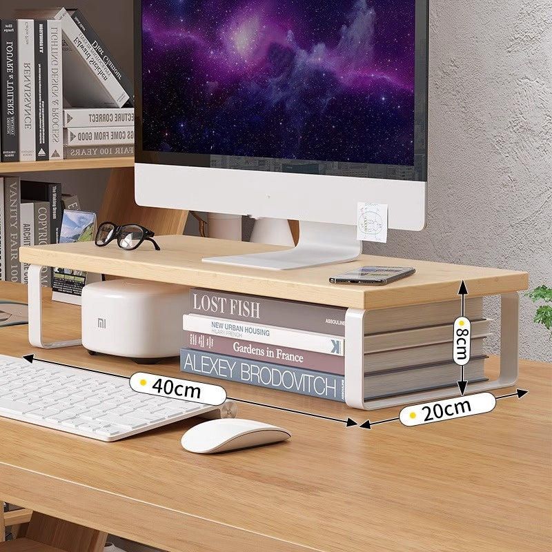 Desktop Computer Riser with Office Desktop Storage
