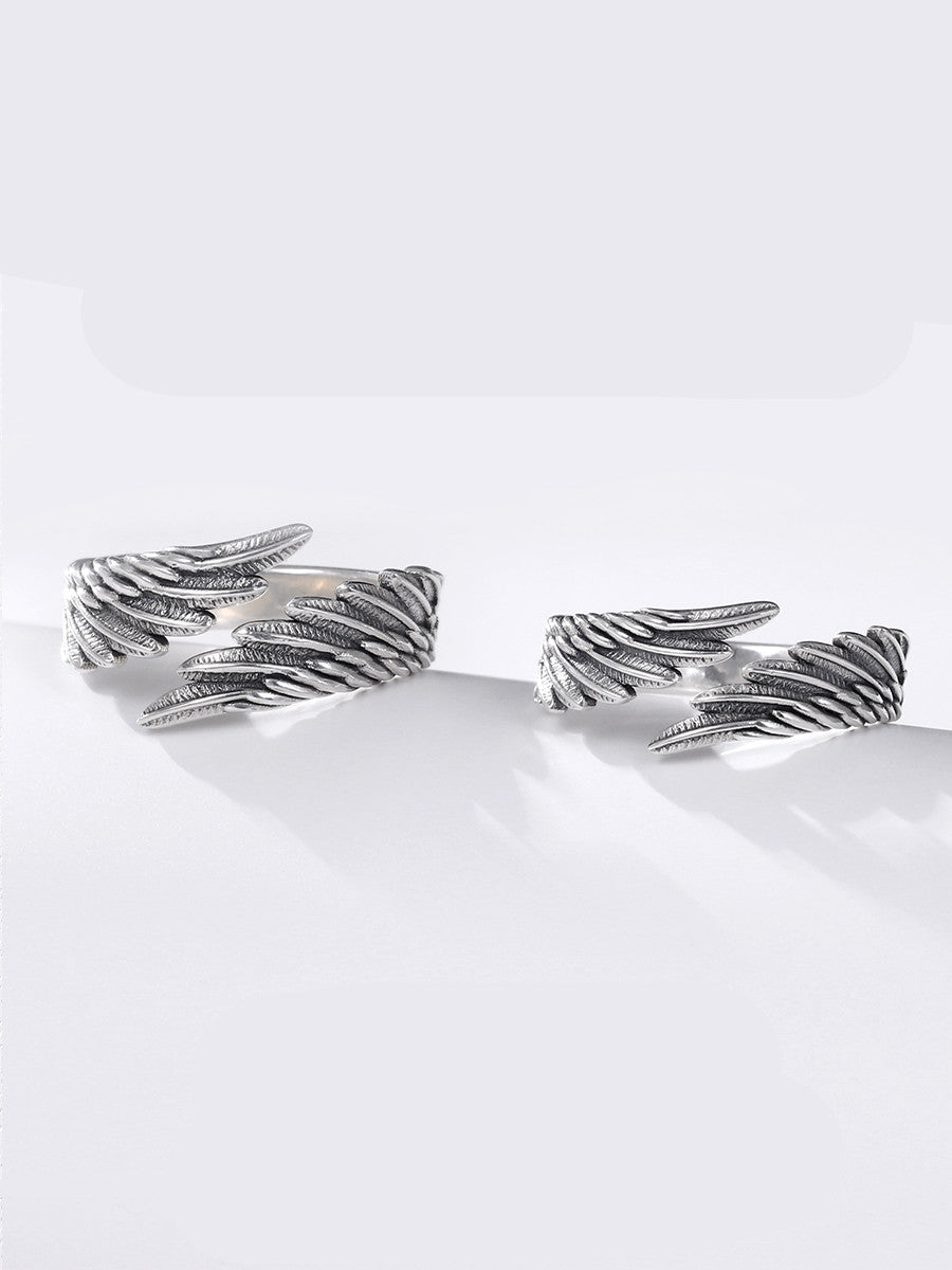 Angel Wings 999 Pure Silver Ring Sterling Silver Couple Ring