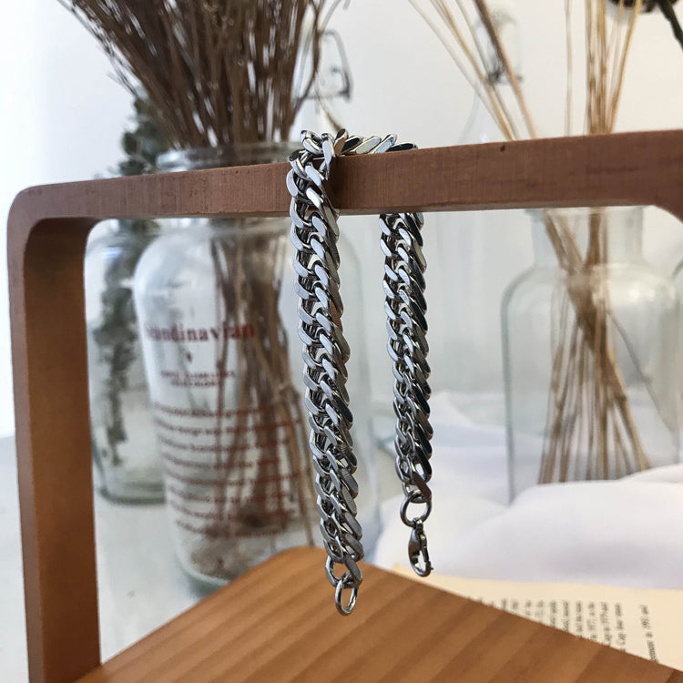 19 Studio Korea Ins Korean Version Of Simple Couple Jewelry Bracelet Snake Bone Chain Metal Titanium Steel Bracelet Men And Women