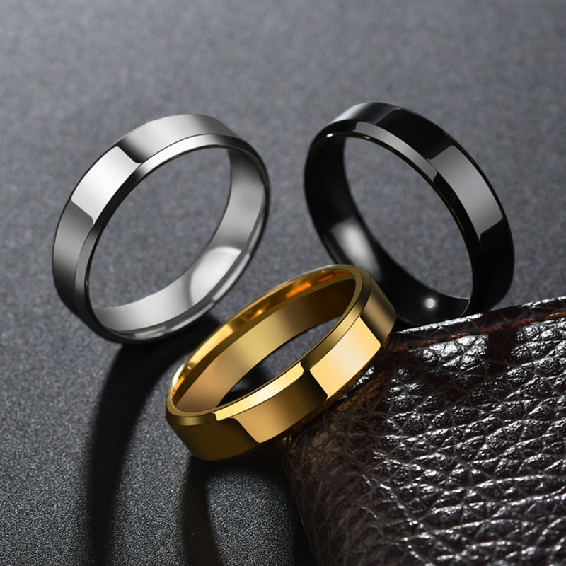 Stainless Steel Ring for unisex Fashion Gold Color Finger Rings Wedding Band Jewelry Gift