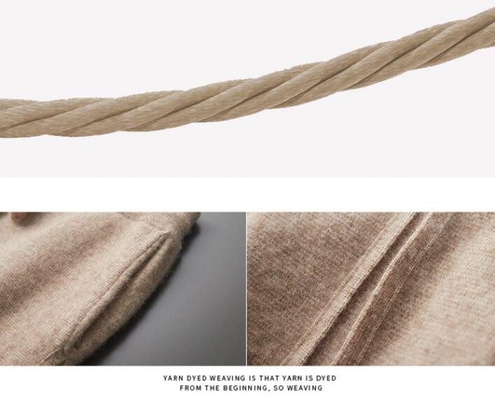 Fall Winter Men Solid Color Cashmere Pants