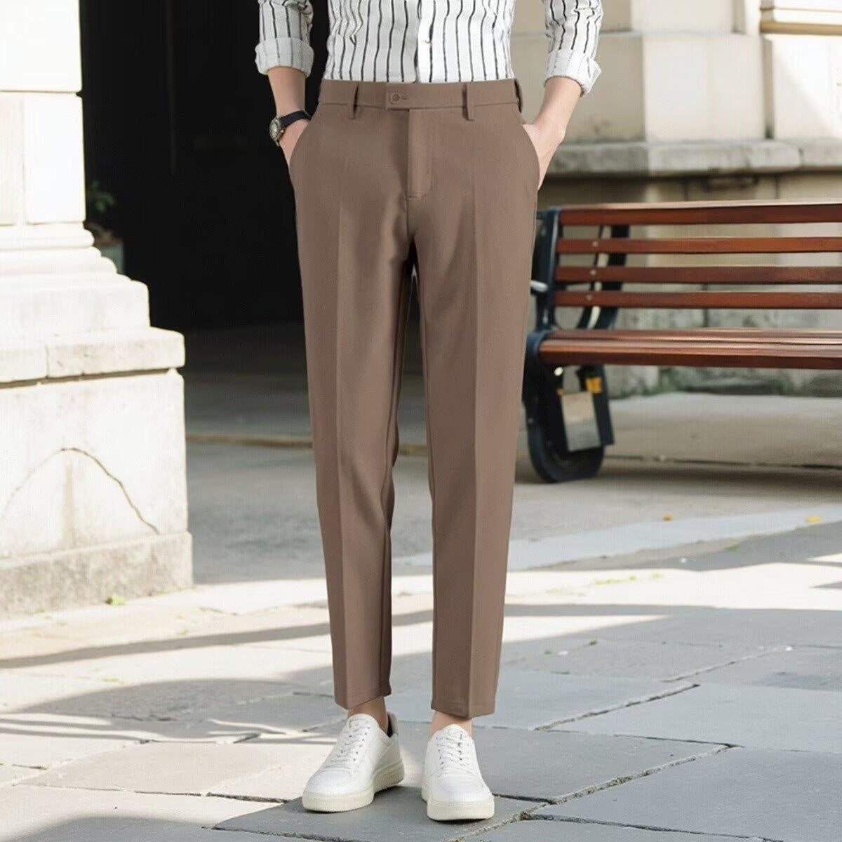 Korean Casual Ankle-length Suit Pants Men