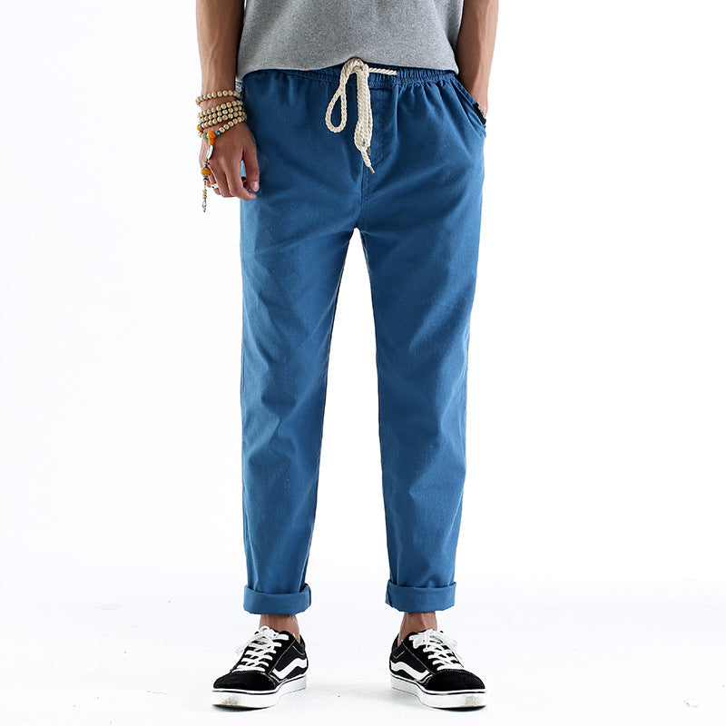 Fashion Casual Cotton And Linen Baggy Pants Men