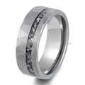 Men's Steel Color Hammer Pattern Tungsten Ring