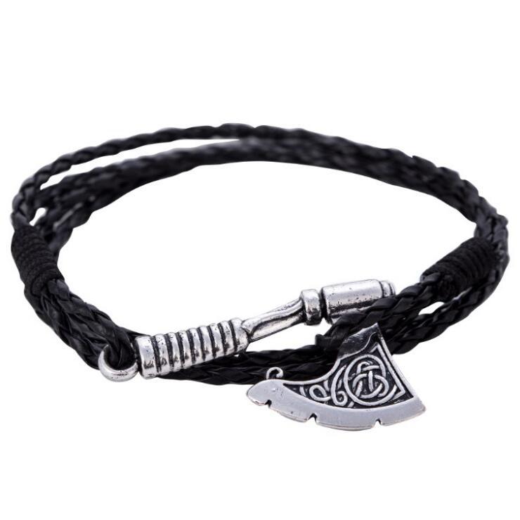Men Casual Axe Leather Multi-layer Bracelet