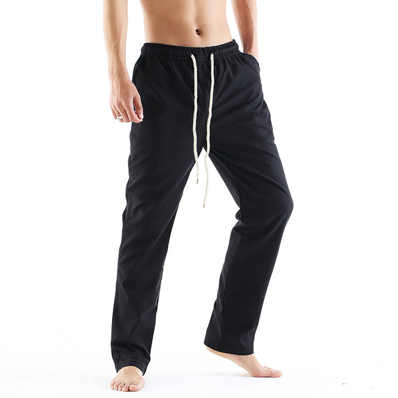 Fashion Casual Cotton And Linen Baggy Pants Men