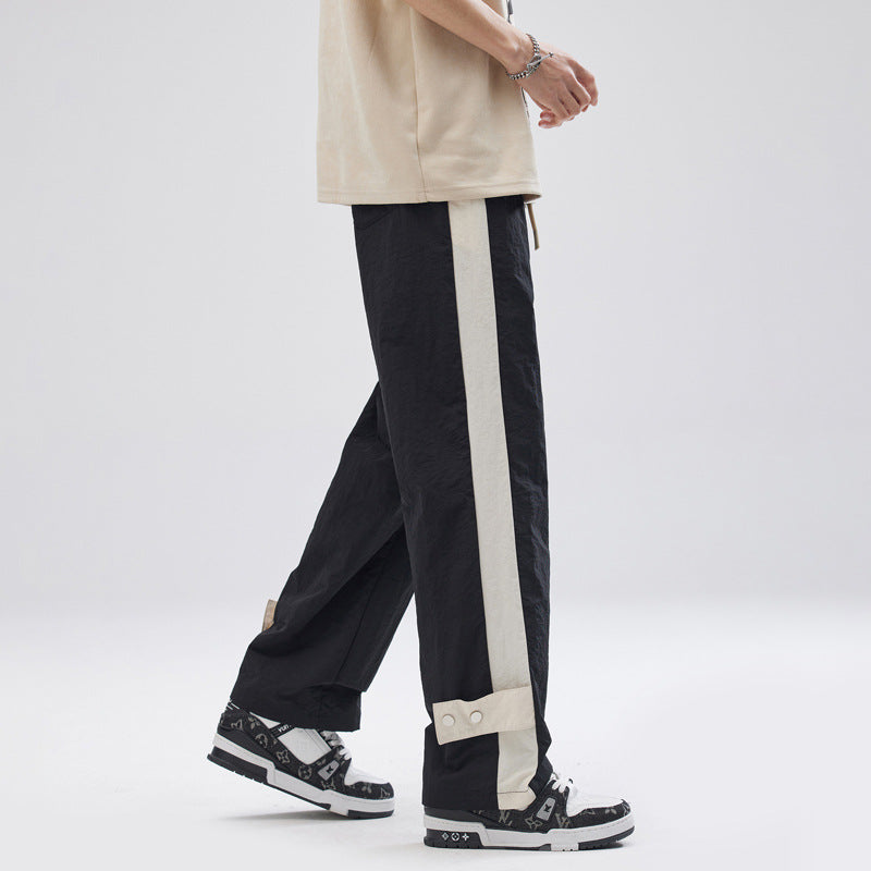 American High Street Striped Breasted Casual Pants Men