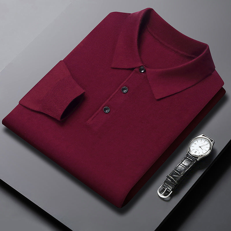 New Winter Mens Polo-Neck Knitted Sweater