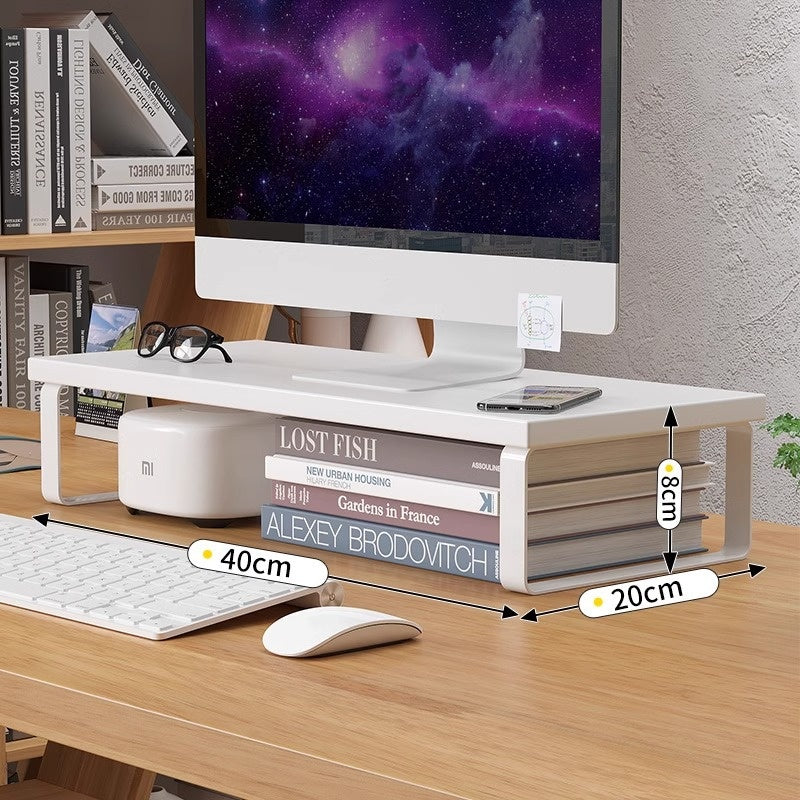 Desktop Computer Riser with Office Desktop Storage