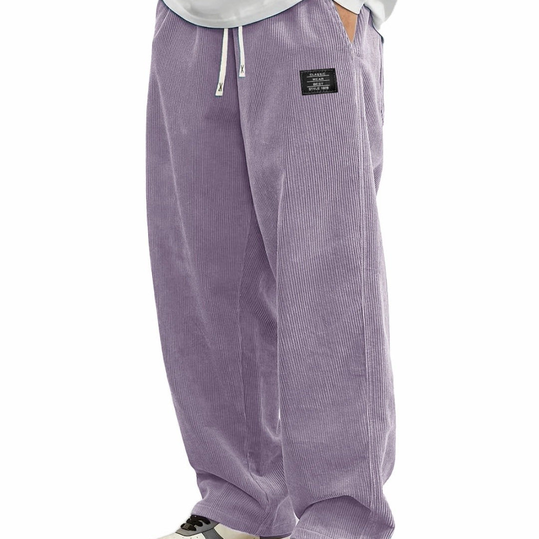 Mens Relaxed-fit Corduroy Casual Pants