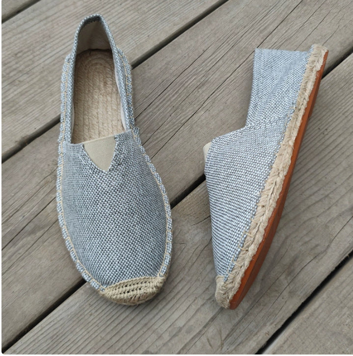 Men's handmade straw shoes cloth shoes