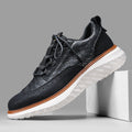 Breathable Woven-Texture Mens Sneakers