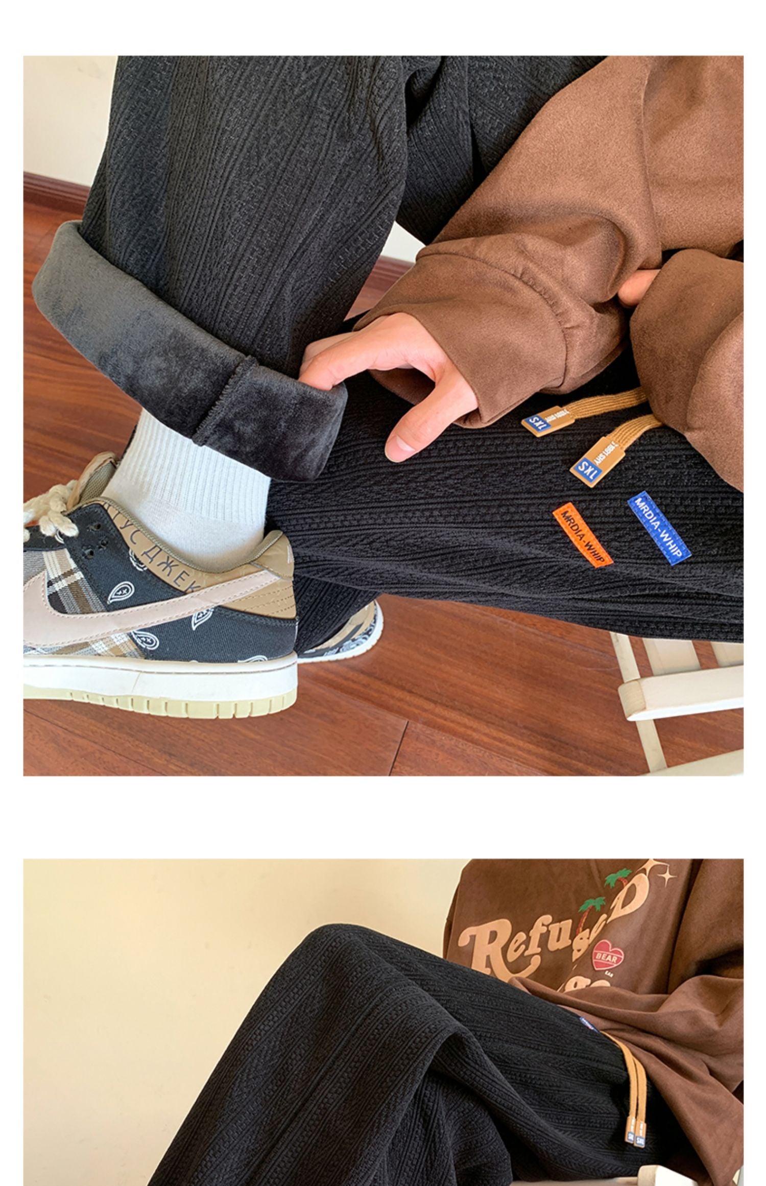 Mens Plush Warm Pants For Winter Thermal Loungewear With Soft Plush Lining And Stretchy Fabric
