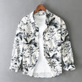Mens Retro Printed Long-Sleeve Shirt