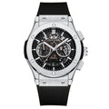 Multifunctional Rubber-Strap Quartz Stopwatch Mens Watch