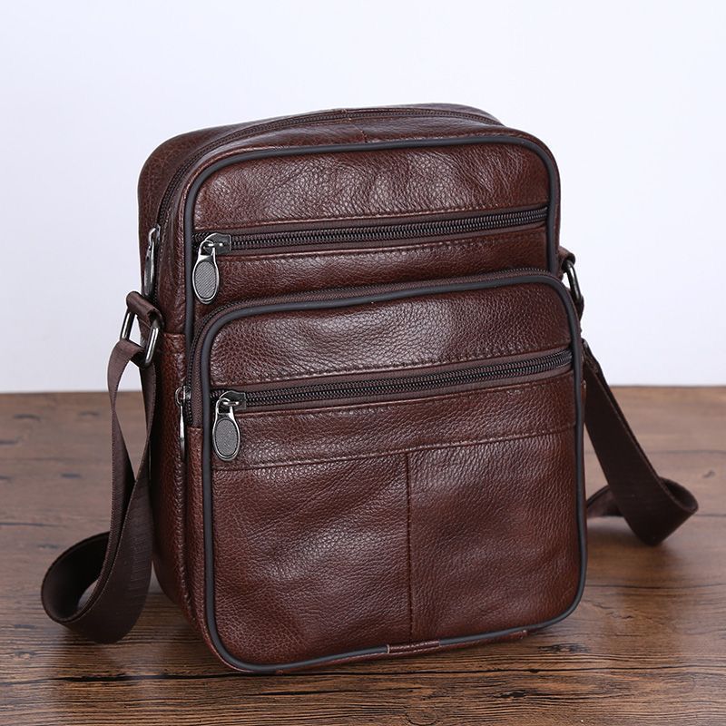 Mens Leather Shoulder Bag Casual And Stylish Crossbody Design
