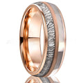 Silver Rose Gold Tungsten Ring Inlaid White Shell Men's And Women's Pearls