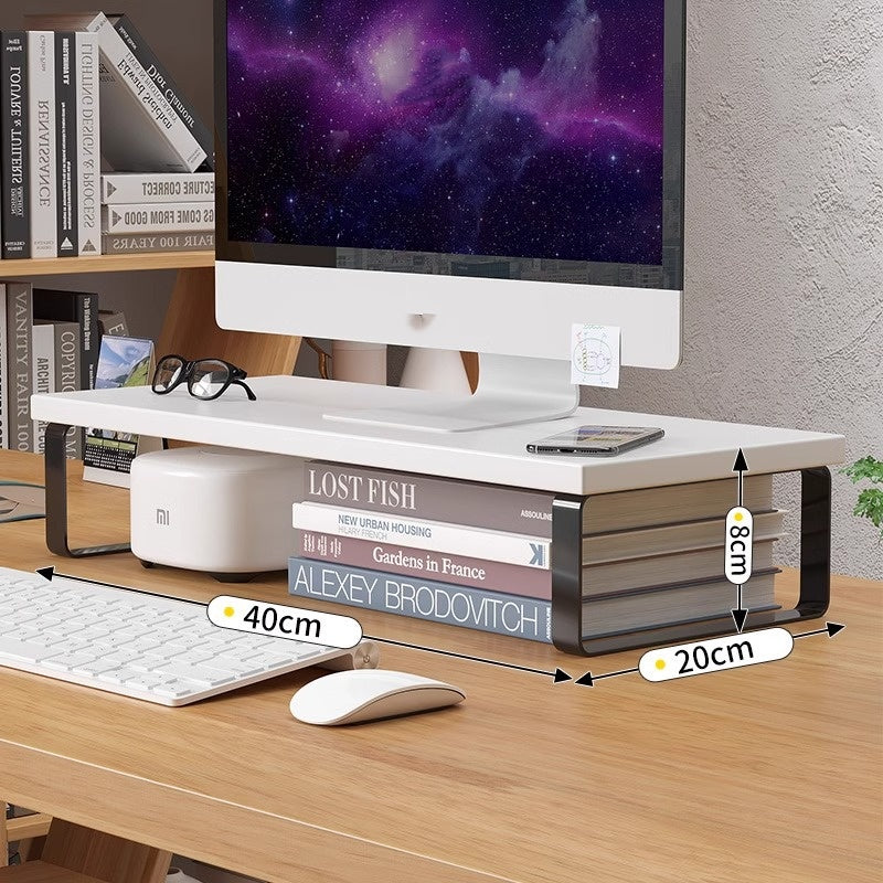 Desktop Computer Riser with Office Desktop Storage