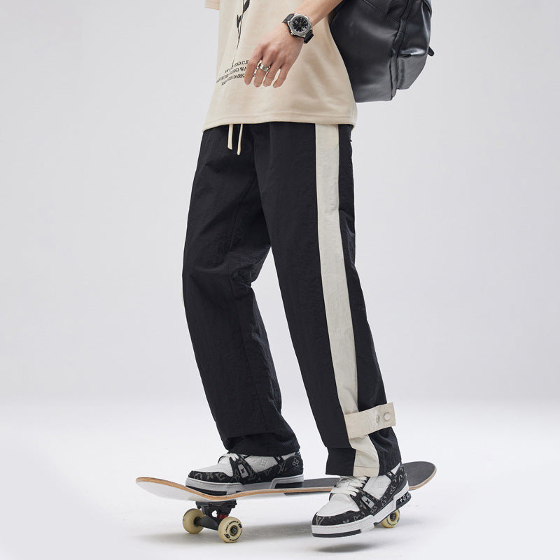 American High Street Striped Breasted Casual Pants Men