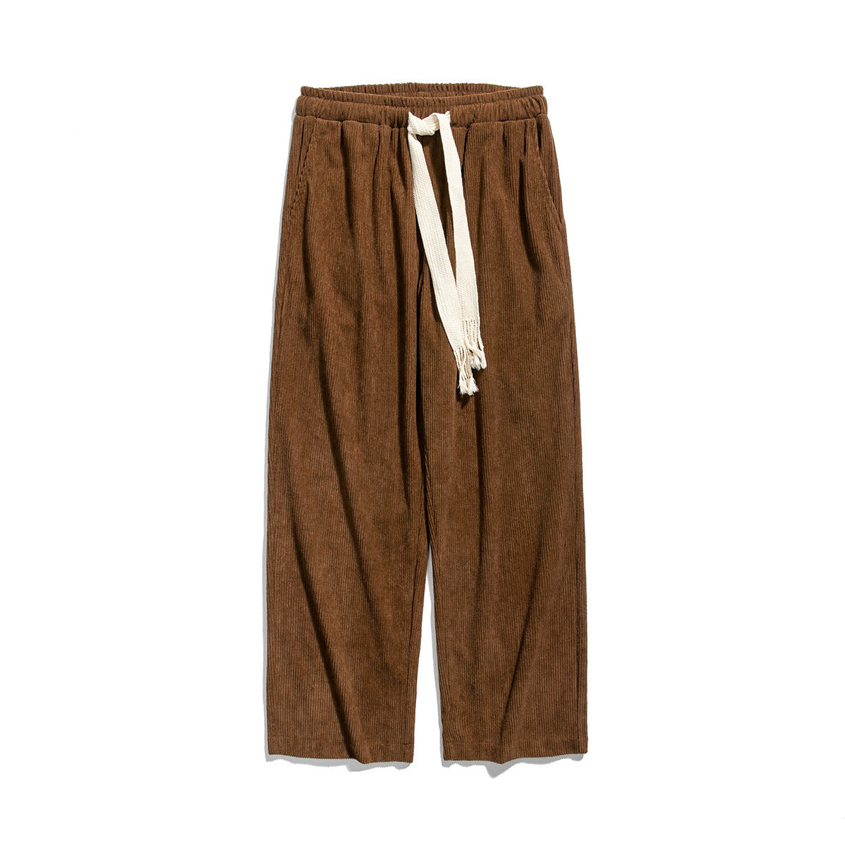 Mens Corduroy Trendy Pants With Braided Drawstring