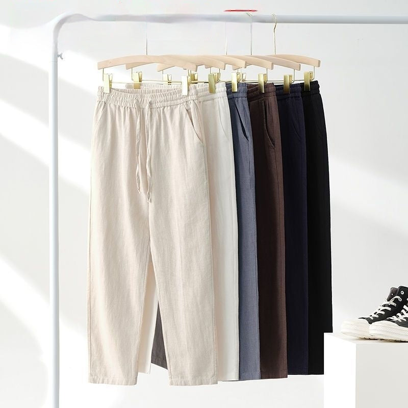 Japanese-style Linen Casual Pants For Men