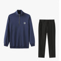 Half-high Neck Zippered Sweater  Pants For Men