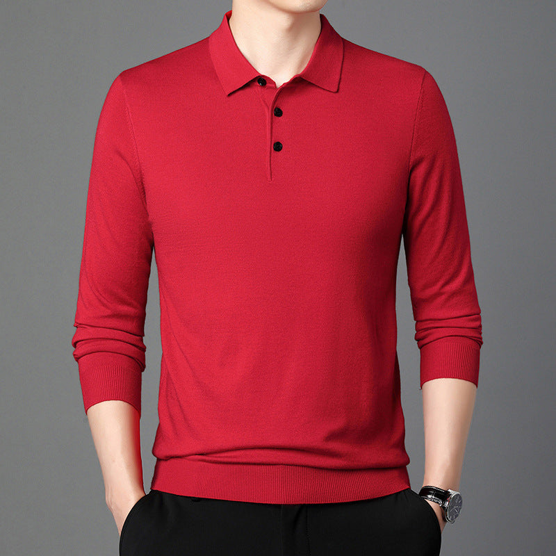 New Winter Mens Polo-Neck Knitted Sweater