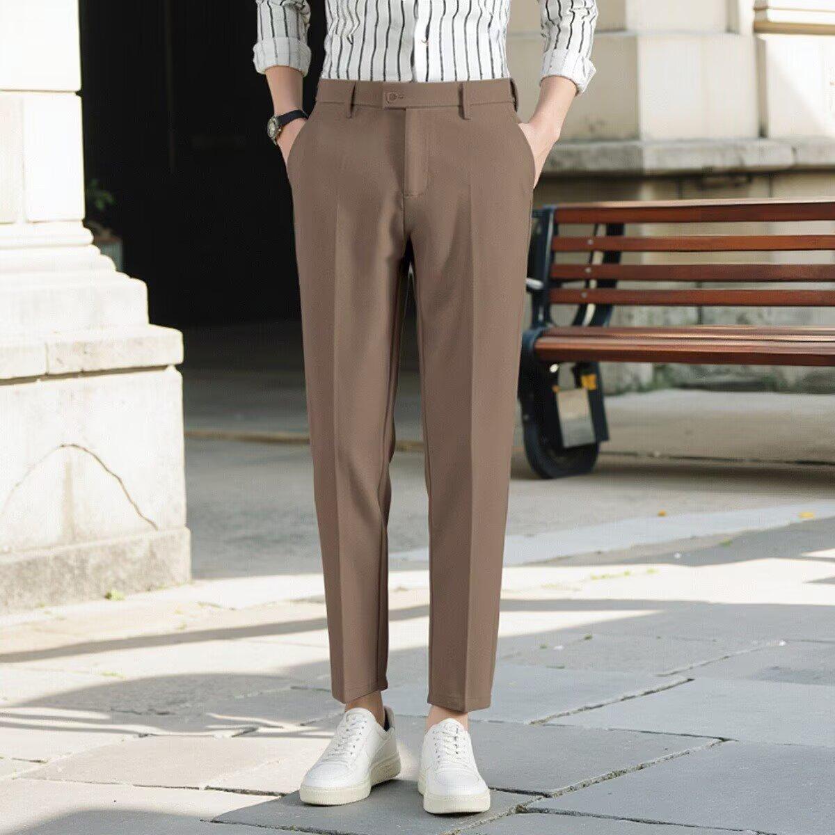 Korean Casual Ankle-length Suit Pants Men