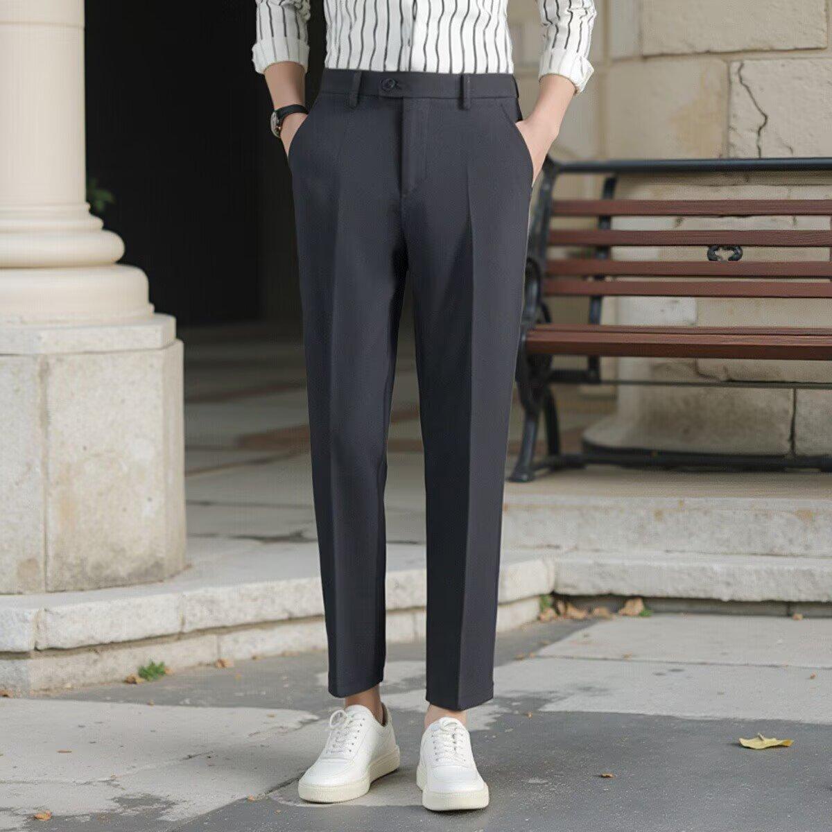Korean Casual Ankle-length Suit Pants Men