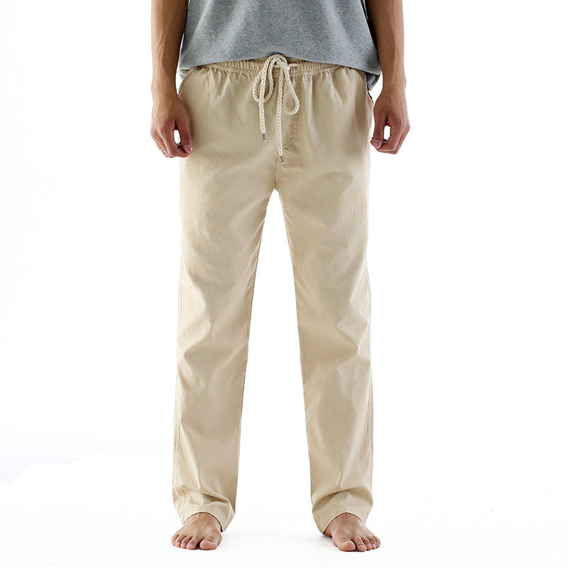 Fashion Casual Cotton And Linen Baggy Pants Men