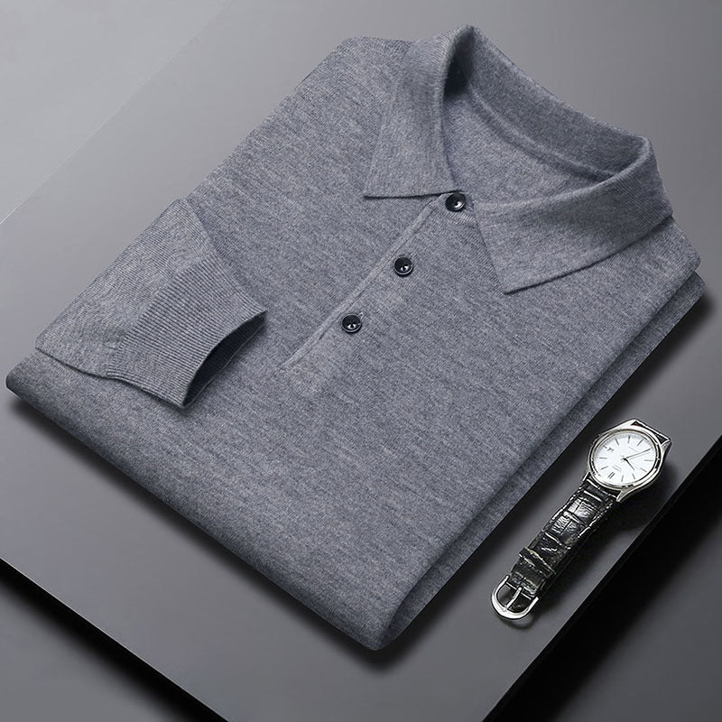 New Winter Mens Polo-Neck Knitted Sweater