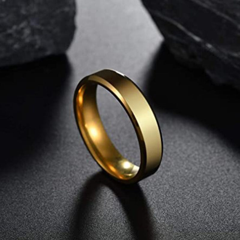 Stainless Steel Ring for unisex Fashion Gold Color Finger Rings Wedding Band Jewelry Gift