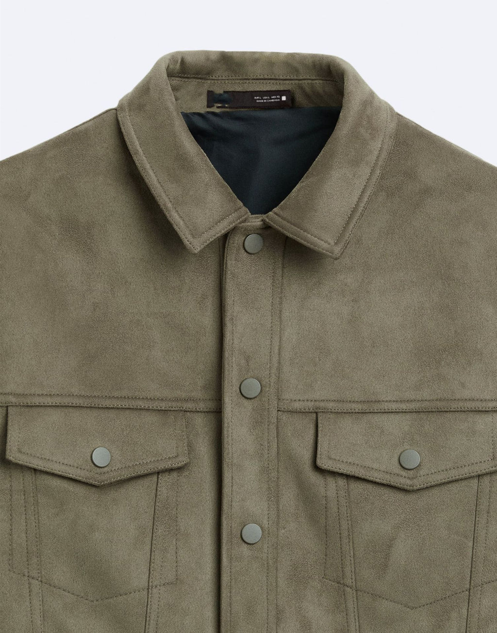 Mens Suede-Effect Lapel Jacket Coat