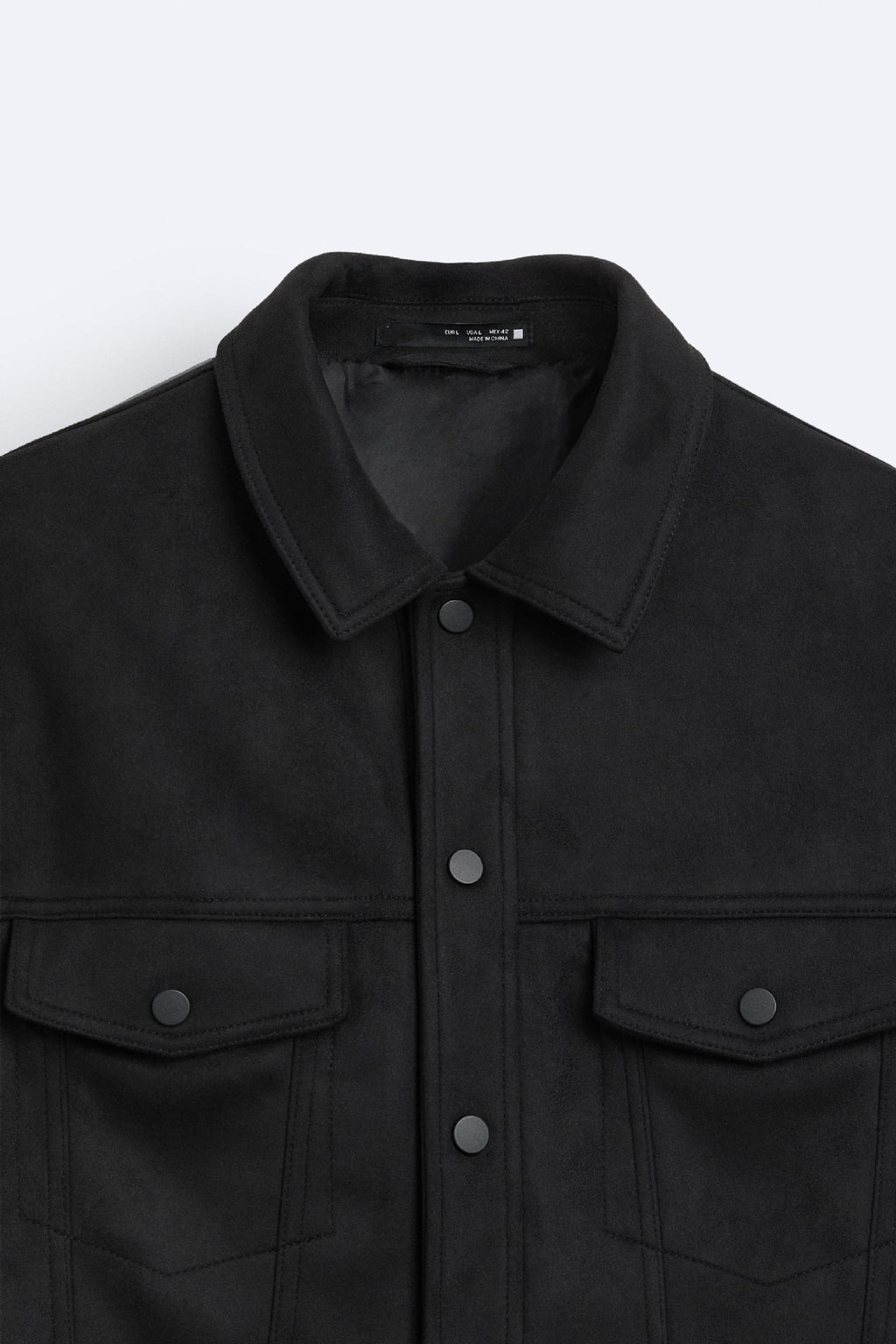 Mens Suede-Effect Lapel Jacket Coat