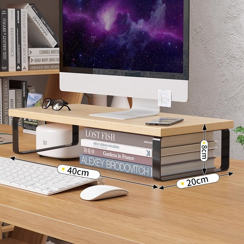 Desktop Computer Riser with Office Desktop Storage