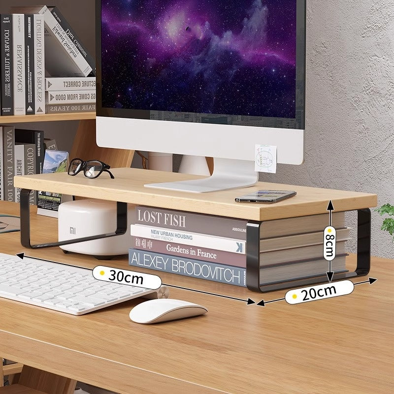 Desktop Computer Riser with Office Desktop Storage
