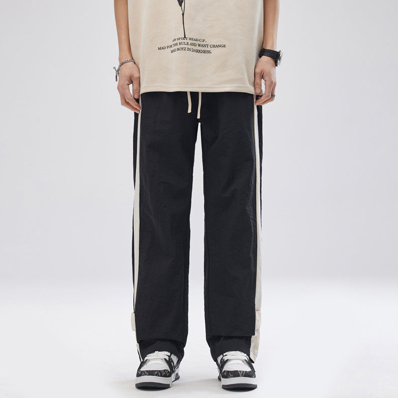 American High Street Striped Breasted Casual Pants Men