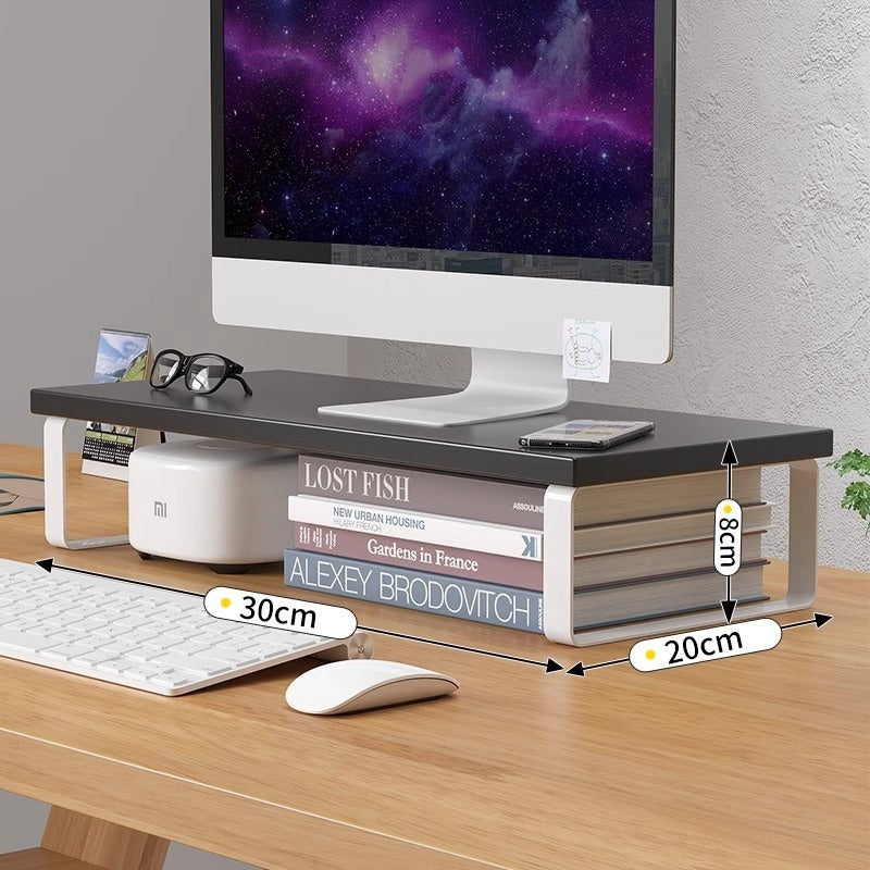 Desktop Computer Riser with Office Desktop Storage