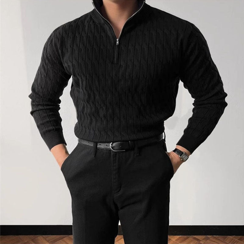 Sleek Preppy Business Mens Long Sleeve Sweater