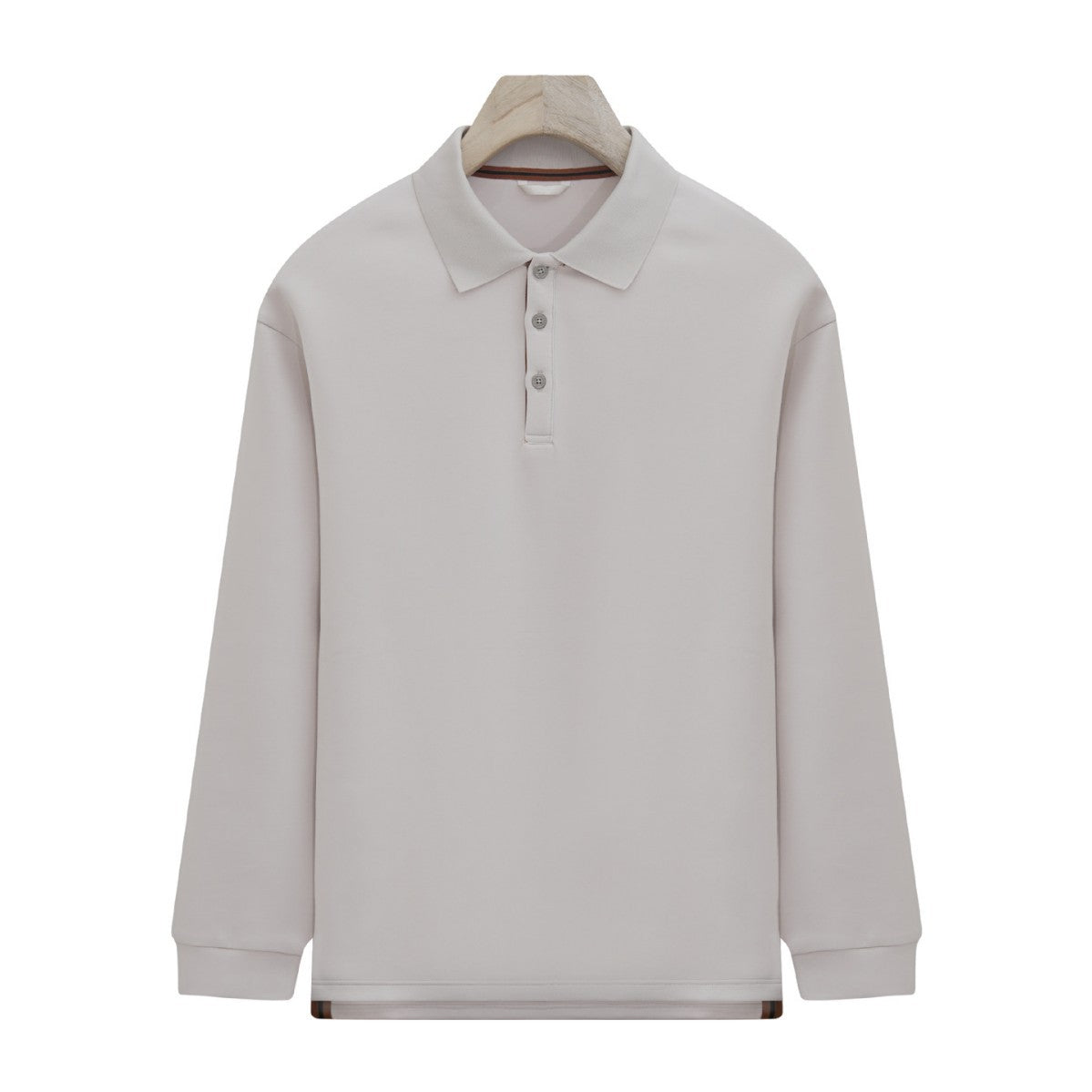 Mens Relaxed-fit Solid-color Casual Long-sleeve Shirt With A Turn-down Collar